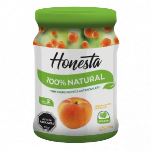 Mermelada de durazno en frasco - caja de 12 frascos - 370g c/u - Honesta