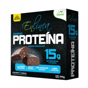 Barra proteína chocolate – caja de 15 paquetes (5 barras c/u) – En línea