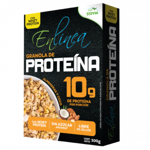 Granola proteina almendra - caja de 10 paquetes - 320g c/u - En Línea
